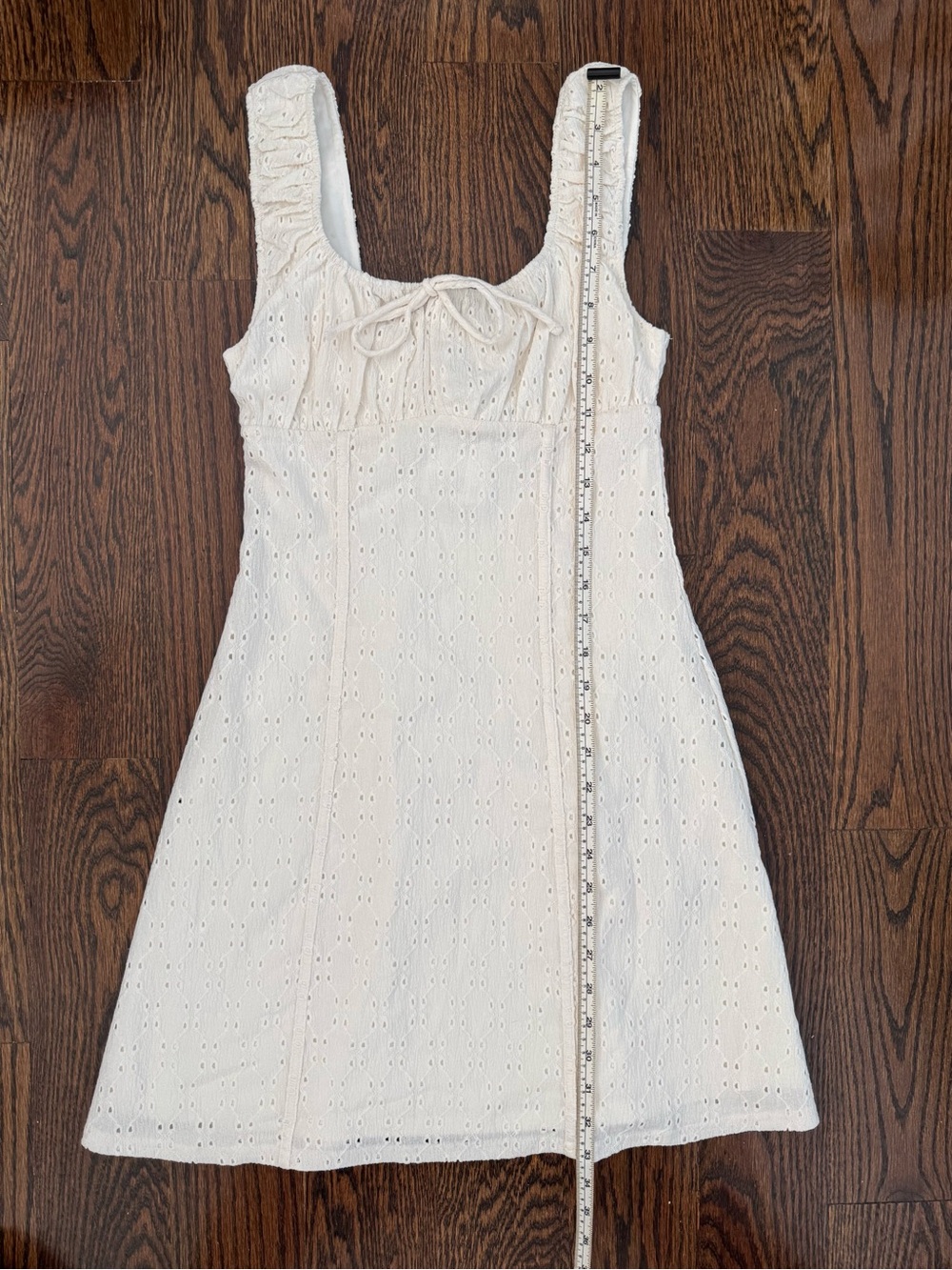 NWT H&M Corset Style Summer Vacation Beach Mini Dress Cream White Women XS - Picture 12 of 16